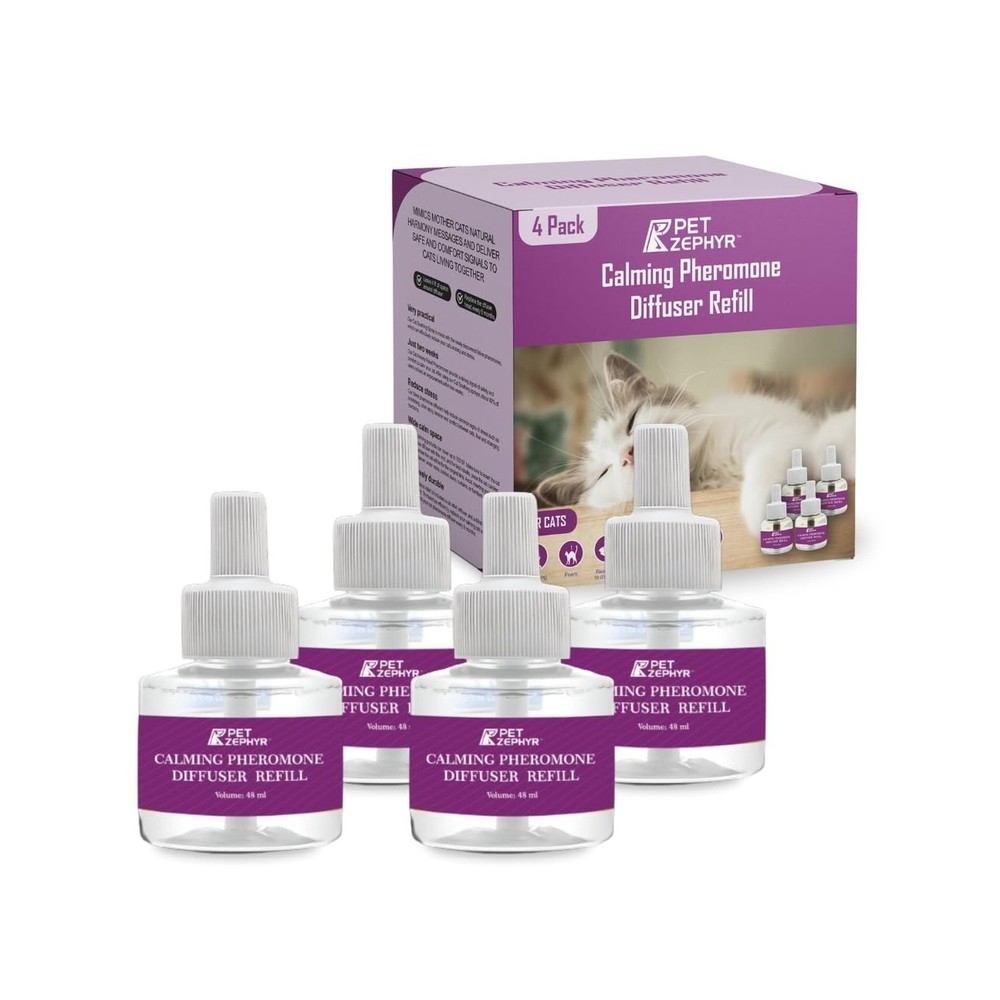 Cat Pheromone Diffuser Refill (Compatible with All Common Diffuser Heads) - 4...
