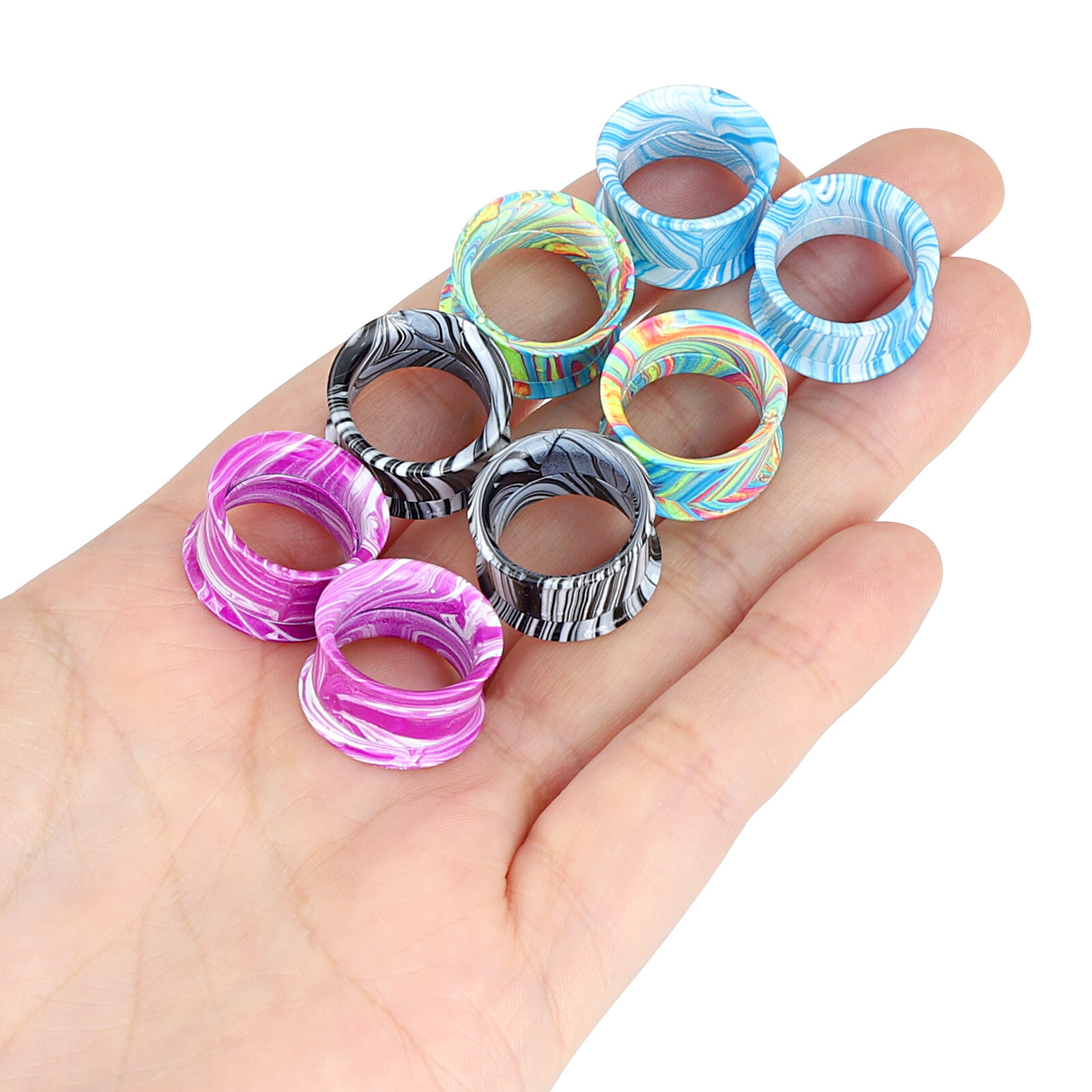 Ear Gauges Ear Plugs Stainless Steel Screw Flesh Tunnels Hollow Earskins - 2PCS