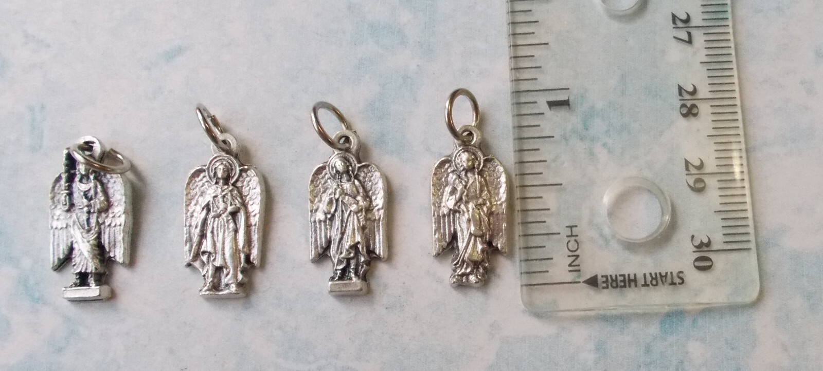 Lot 4 Archangel St Medals Michael Uriel Gabriel Raphael Silver Metal Saint Italy