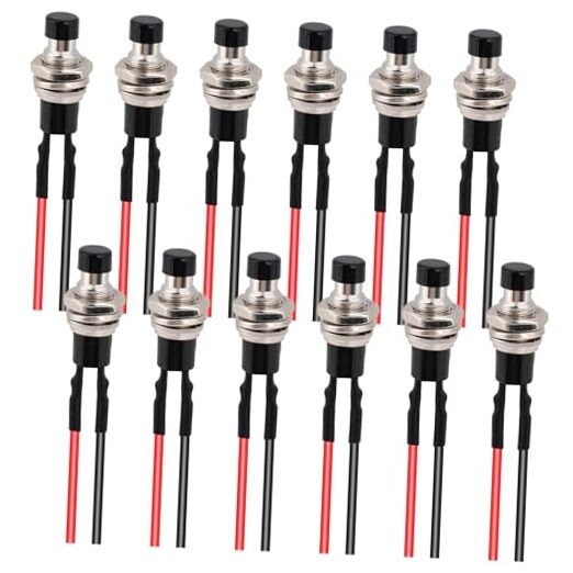 12 Pcs Mini Momentary Switch Small Normally Open Momentary Push Button Black