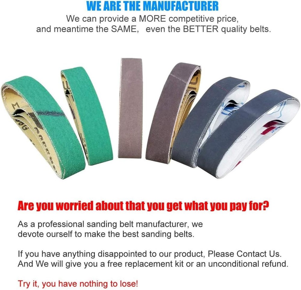 24 Pcs 3/4" x 12" Replacement Knife Sharpener Sanding Belt Kit for Work Sharp...