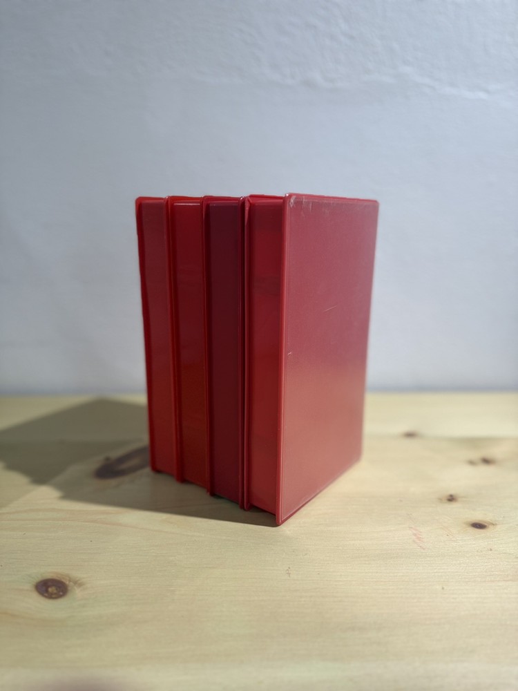 4 x Red VHS Empty Plastic Cases - Craft Upcycle Storage Replacement Shells