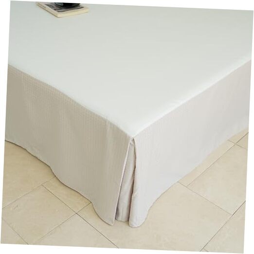 Waffle Weave Bed Skirt, 14" Tailored Draped Basic Dust King - 14" Drop Khaki