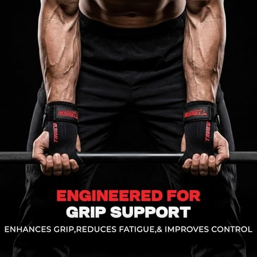 Wrist Straps for Weightlifting With D Ring,Double Layer Leather Wrist Strap