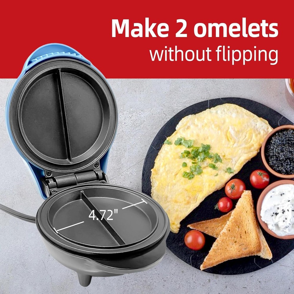 Mini Electric Omelet Maker Non-Stick Frittata Maker Dessert Maker Stainless Stee