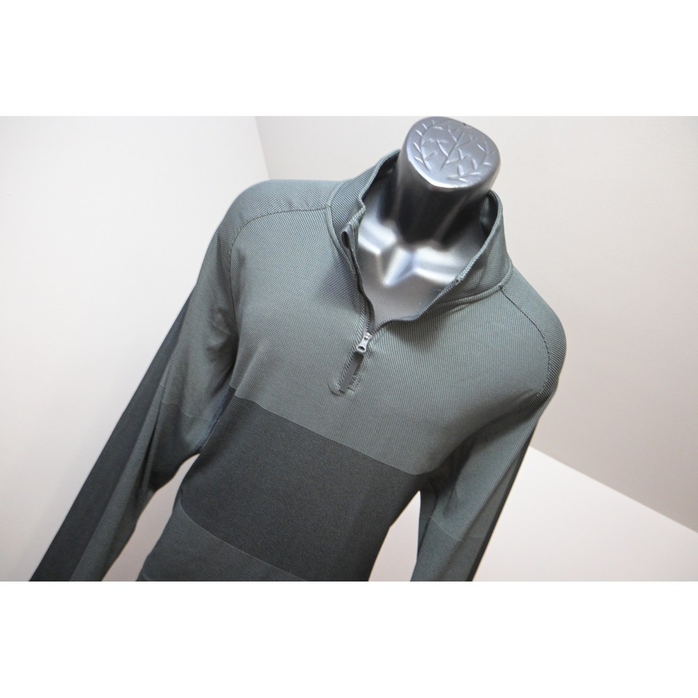 Nike Golf Pullover Jacket Mens Large Grey Black Dri-FIT Quarter Zip Performance