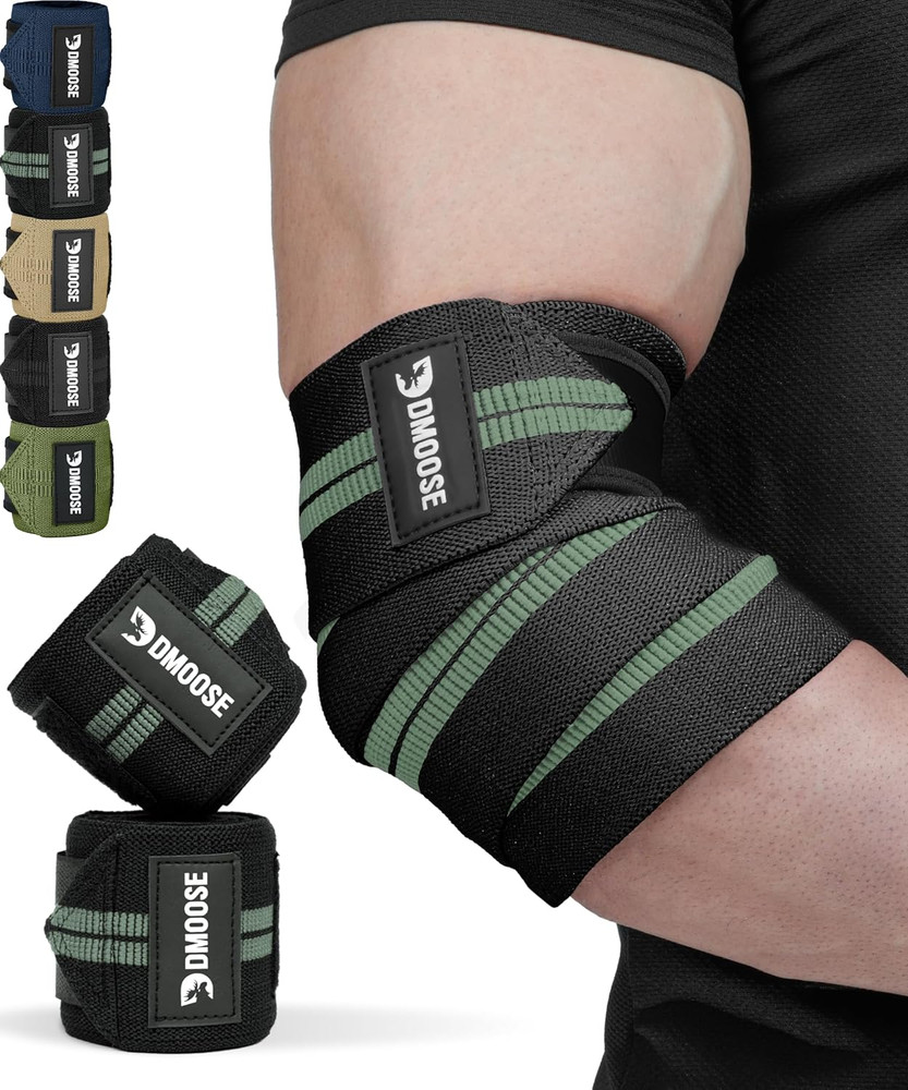 Elbow Wraps for Weightlifting (Pair) 40" Adjustable Brace for Joint Support, Pai