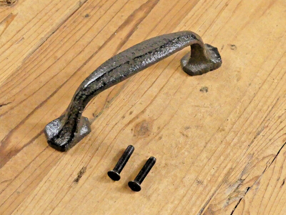 Cast Iron Handle Rustic Drawer Pull Long W/ Screws Pulls Handles Cabinet Farm