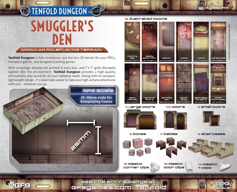 Gale Force Nine: Tenfold Dungeon - Smuggler's Den - Modular Terrain Set