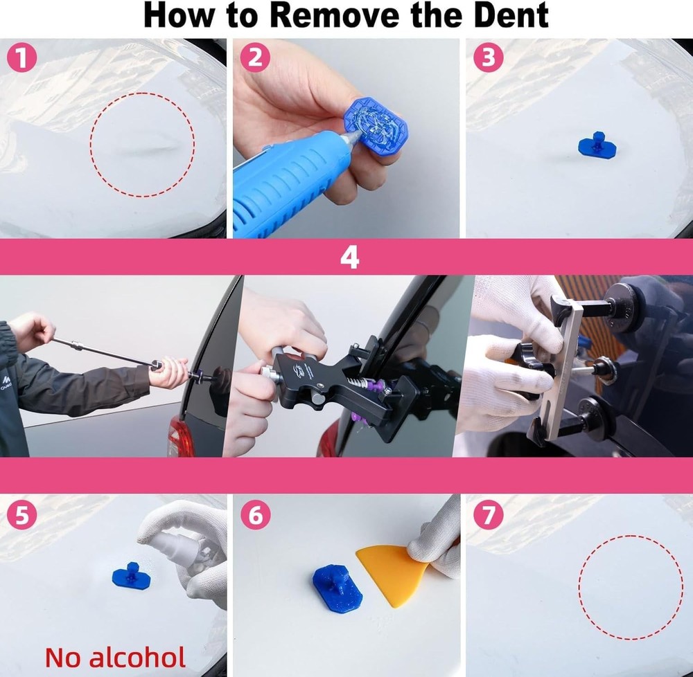 Comprehensive Car Dent Repair Kit with Adjustable Bridge Puller & Suction Cup