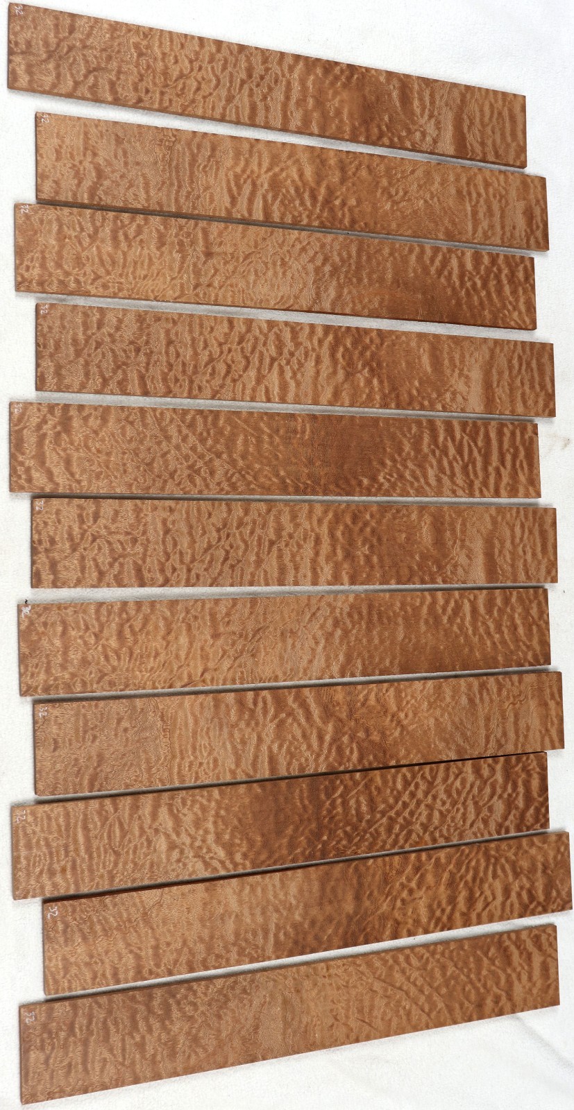 Heavy figure Quilted Sapele guitar fingerboard blank fretboard 2.75x19.4" SF32