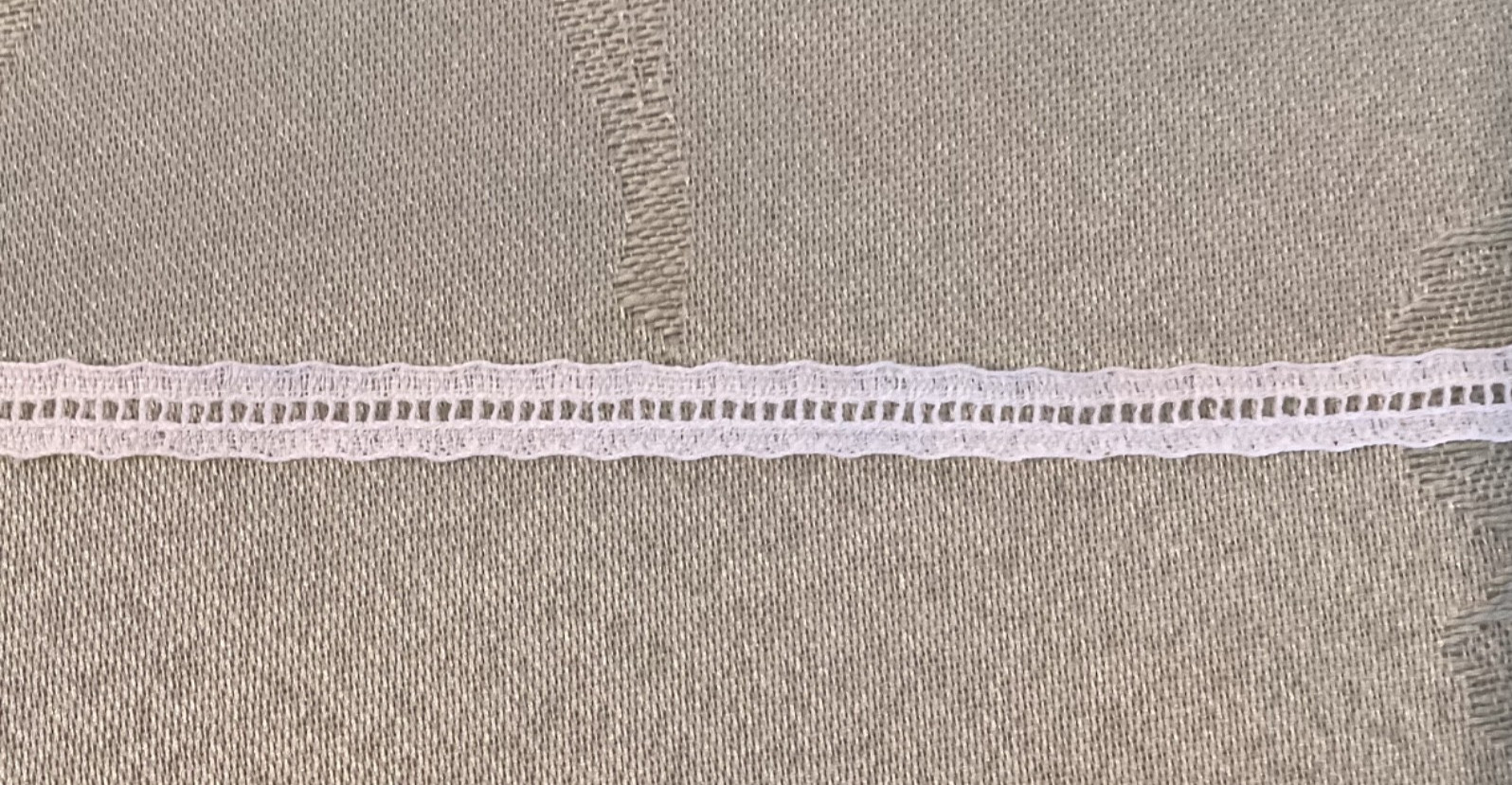 1/4” White Flat English Cotton Ribbon Insertion Trim #2427