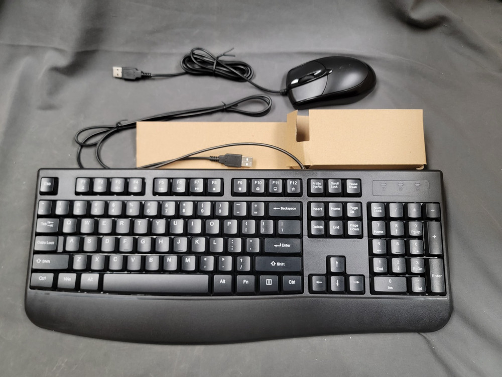 EDJO Wired Keyboard and Mouse Combo Full Size Ergonomic USB – Open Box