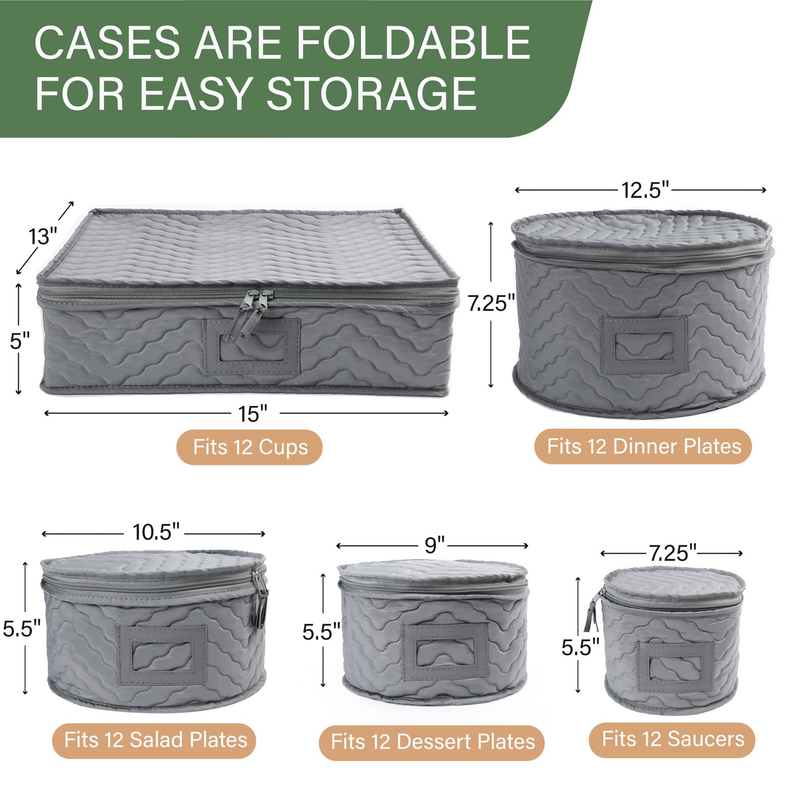 China Storage Containers Quilted 5 Piece Set Chinaware Dinnerware Storage Case