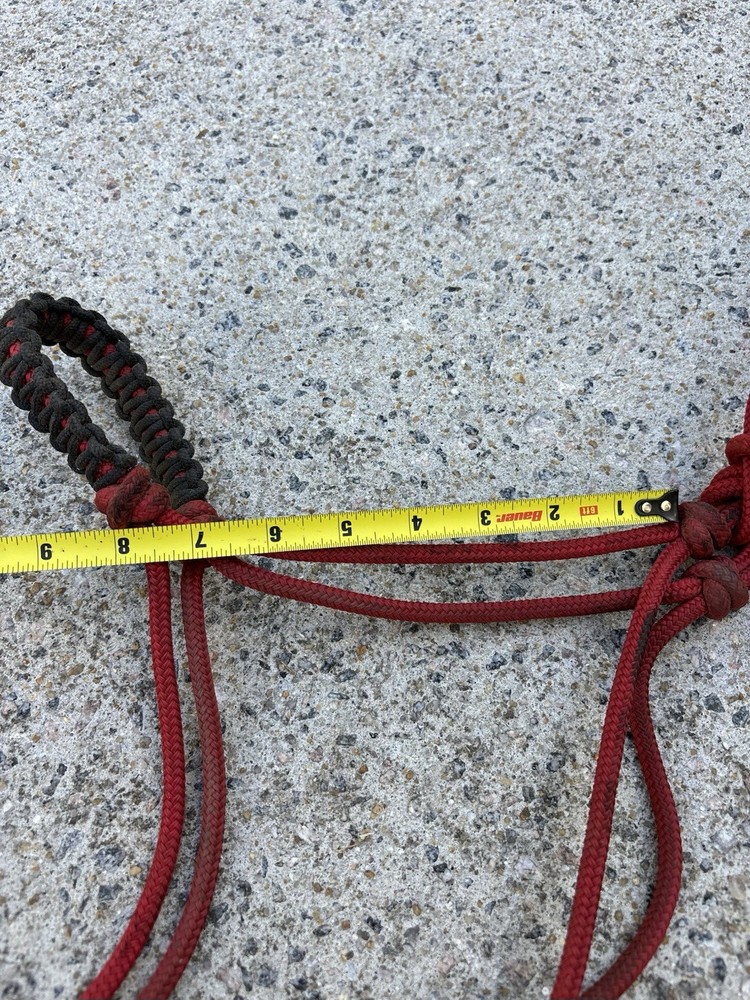 USED/DIRTY Red/Black Horse Rope Halter