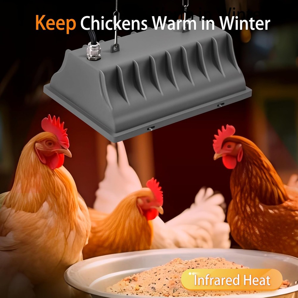 Chicken Brooder Heater Lamp 175W Heating Plate for Chicks Gray