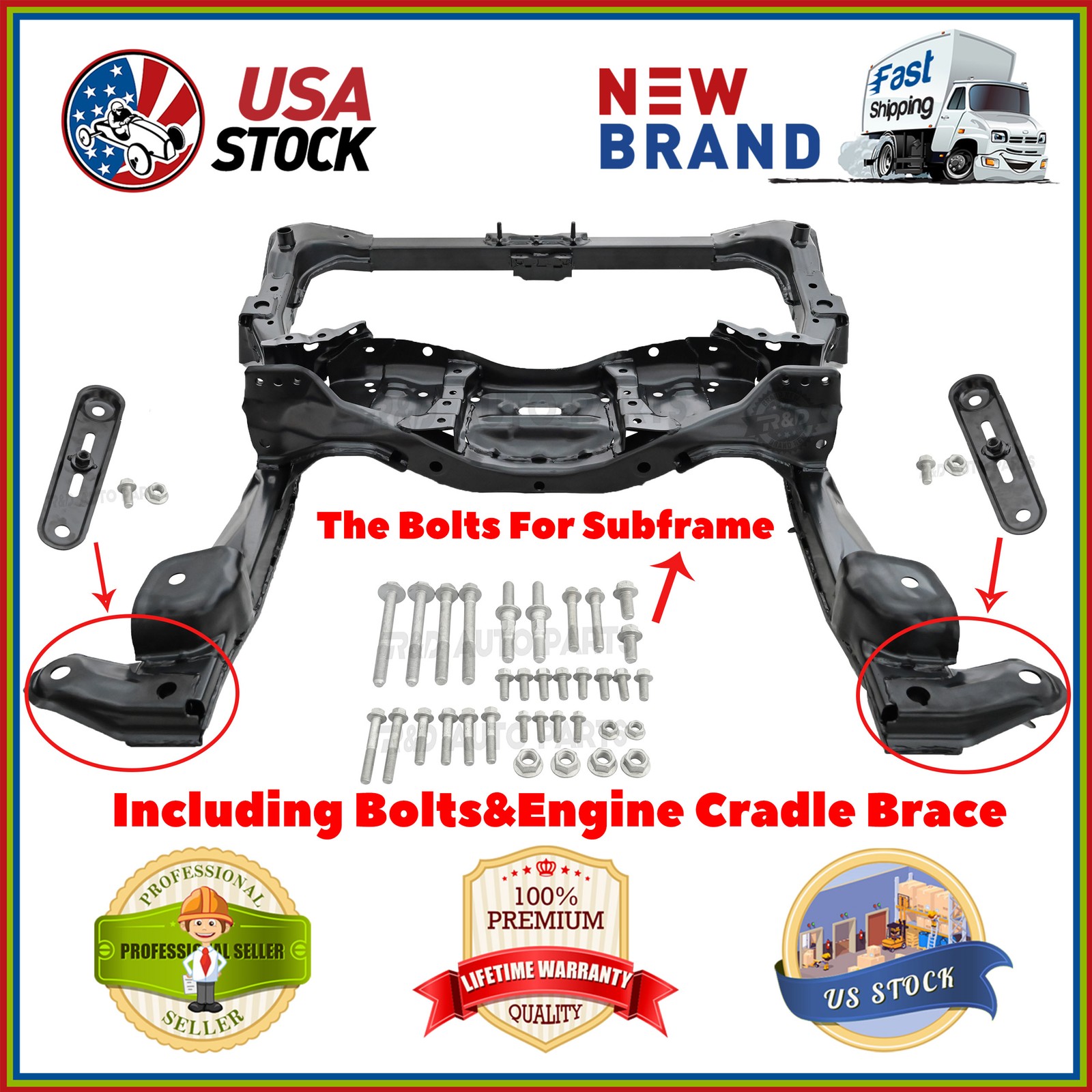 Front Suspension K-Frame Crossmember for 2010-2014 Subaru Legacy Outback W/Bolts