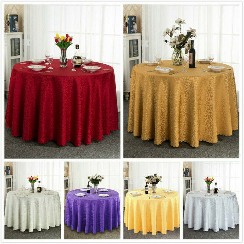 Jacquard Round Table Cloth Polyester Table Cover Wedding Party Tablecloth