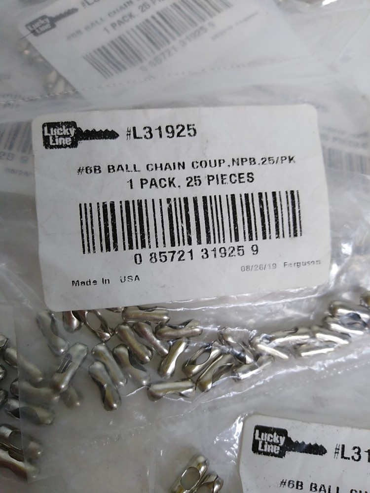 #6B Type Coupler Connector for Beaded Ball Chain 325 Total