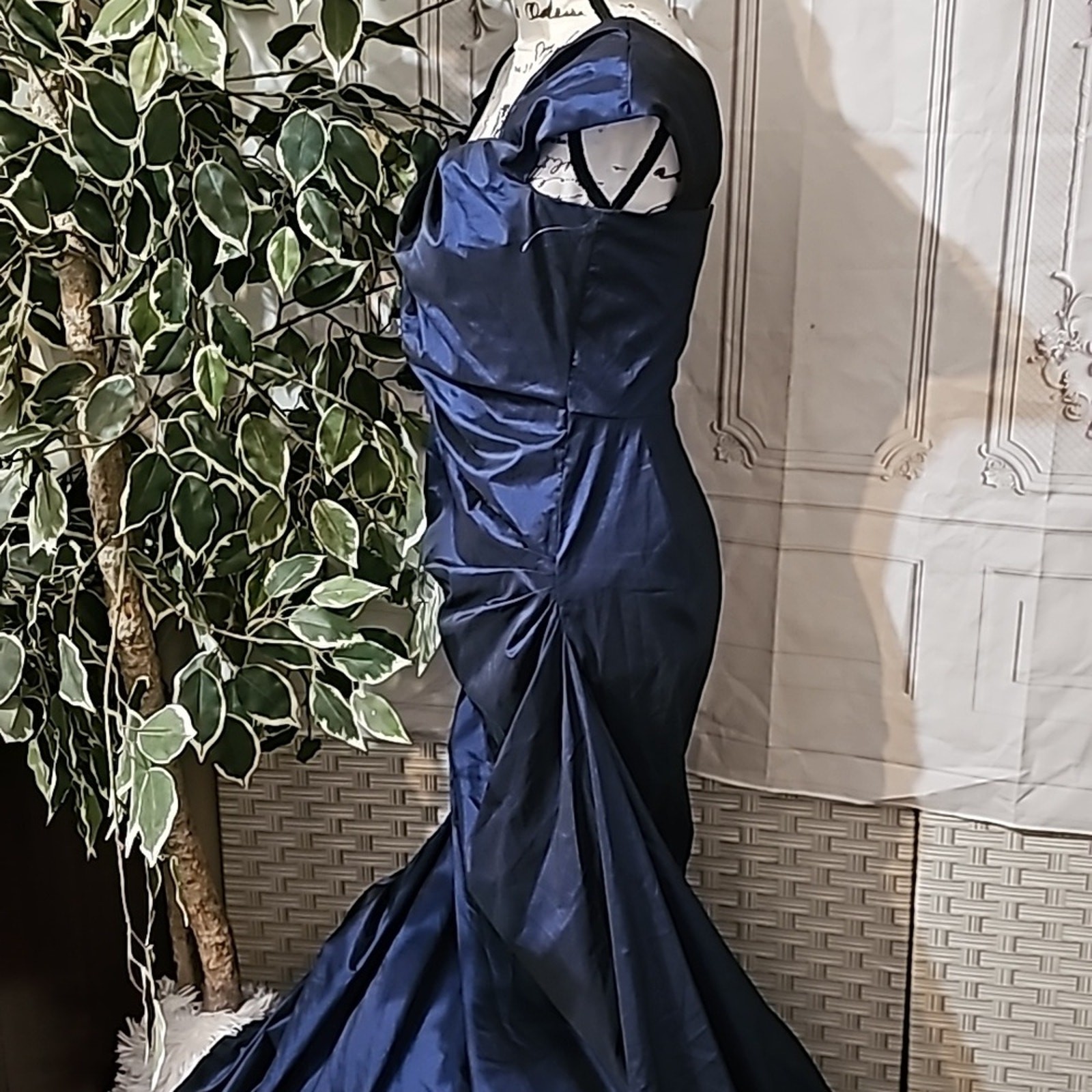 Tadashi NWOT Satin Blue Gown 4
