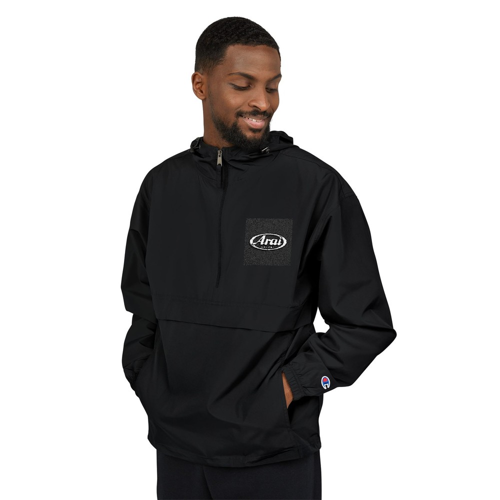 Distressed Skull Logo Anorak Jacket
