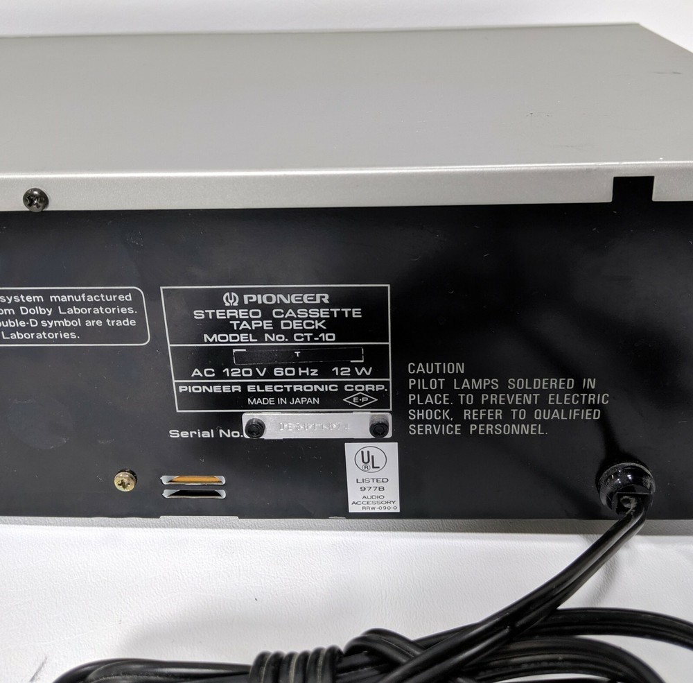 PIONEER CT-10 Cassette Deck READ DESCRIPTION