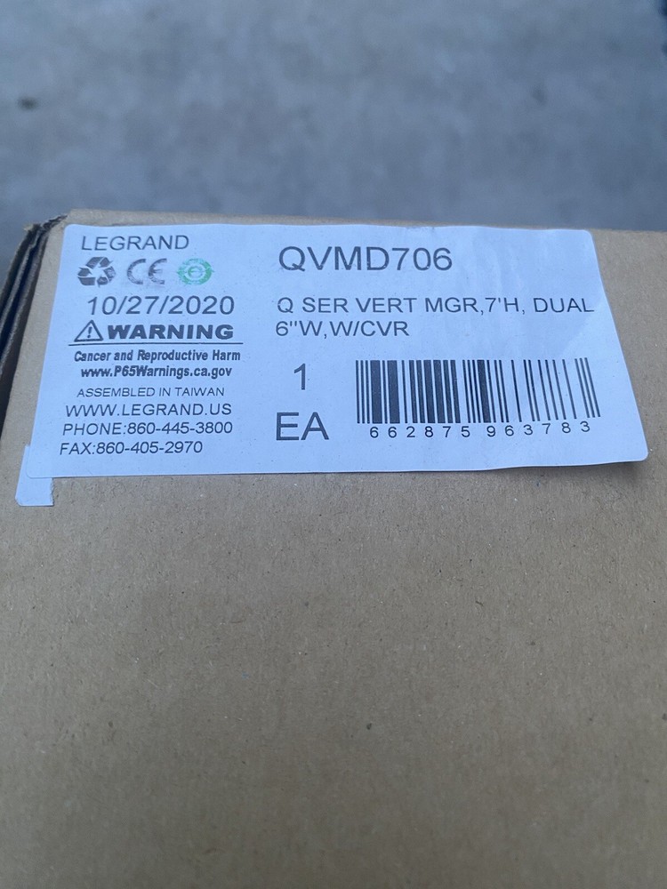 Legrand - Ortronics QVMD706 | Q Series Vertical Manager, ABS Plastic, Black
