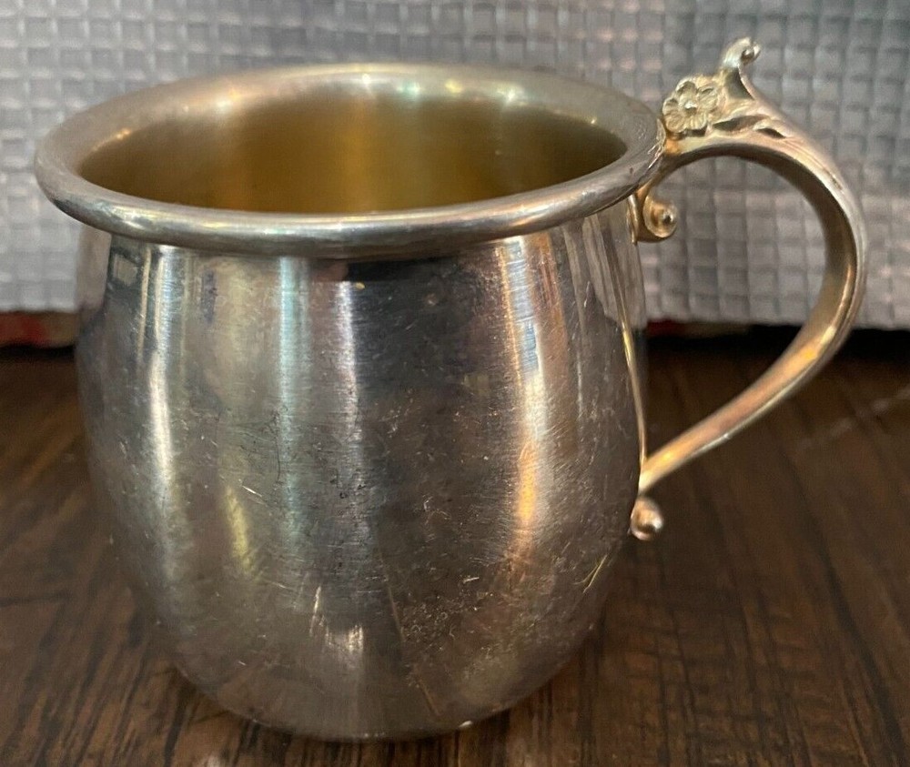 Vintage Towle Grand Duchess Silverplated Mug Punch Cup Handle Silver Plated Baby