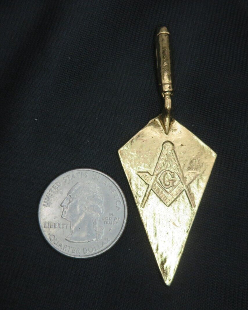 Masonic Miniature Gold Tone Mason Trowel