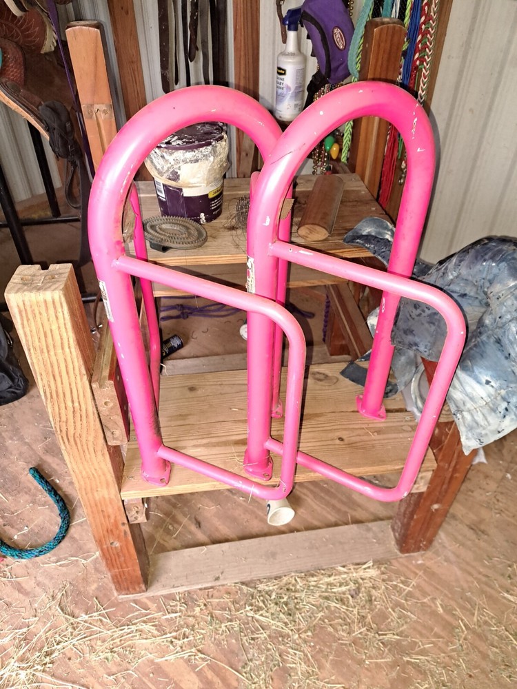 2 Hot Pink Saddle Racks