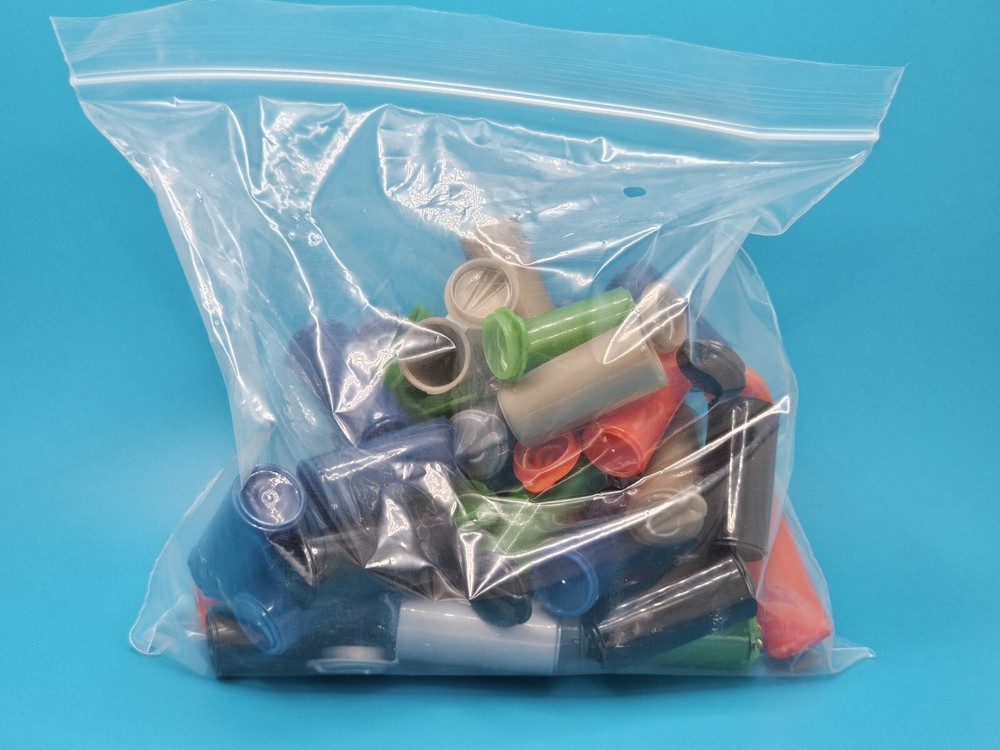25 Pcs , Empty Small Bottles with Multicolor Pop Top Caps