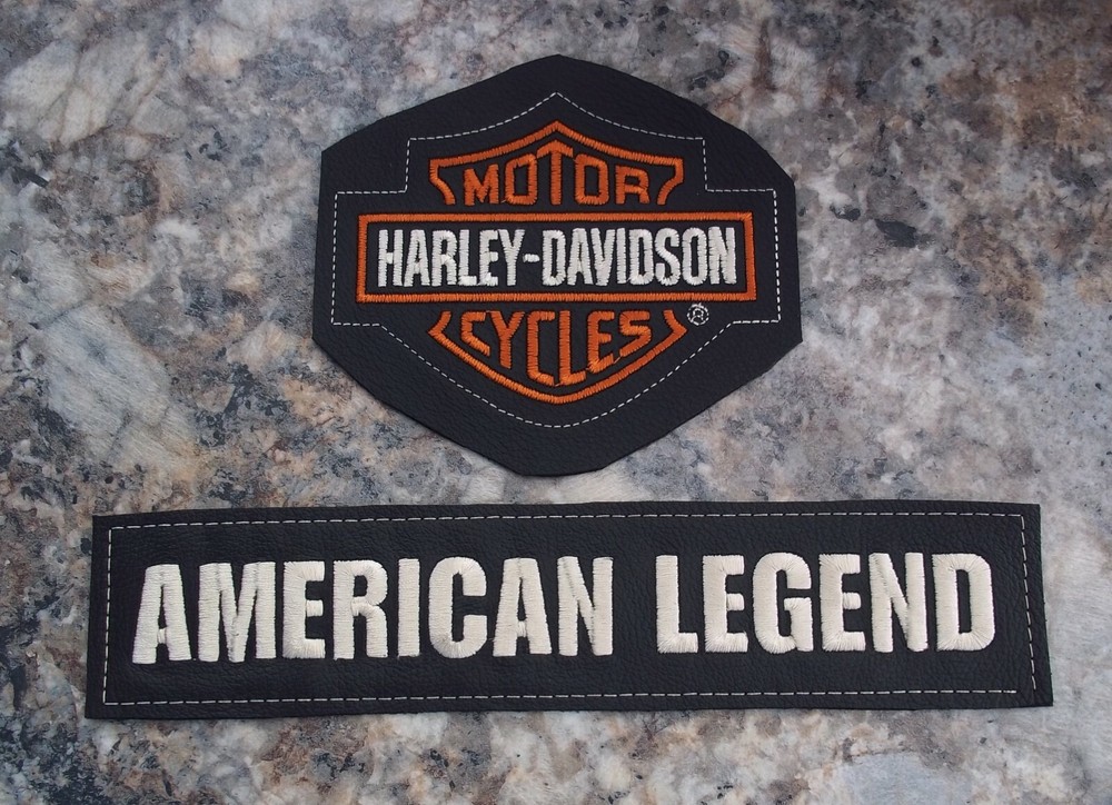 Harley-Davidson Bar & Shield Embroidered Badge Leather Jacket Large Logo Patch