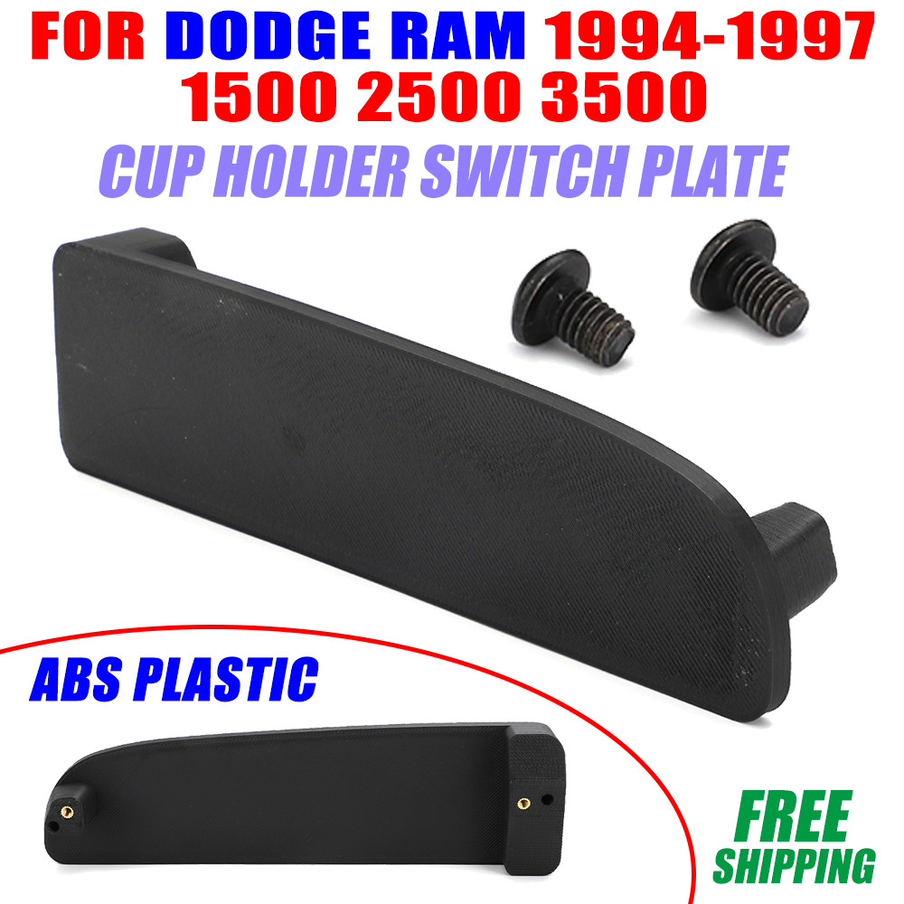 For Dodge Ram 1500 2500 3500 Black Cup Holder Switch Plate ABS Plastic 1994-1997