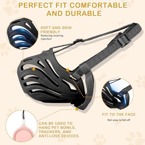 Soft Breathable Dog Muzzle - Adjustable Basket Design for Chewing, Biting & Groo