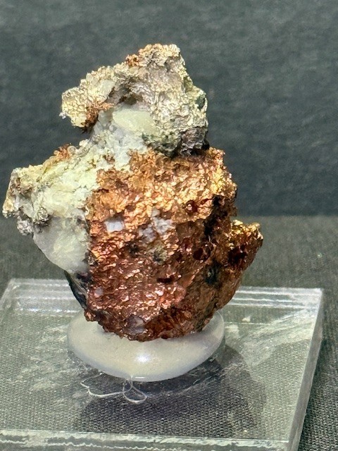 NICE THUMBNAIL SIZED COPPER-SILVER "HALF BREED", HOUGHTON MINE , MICHIGAN