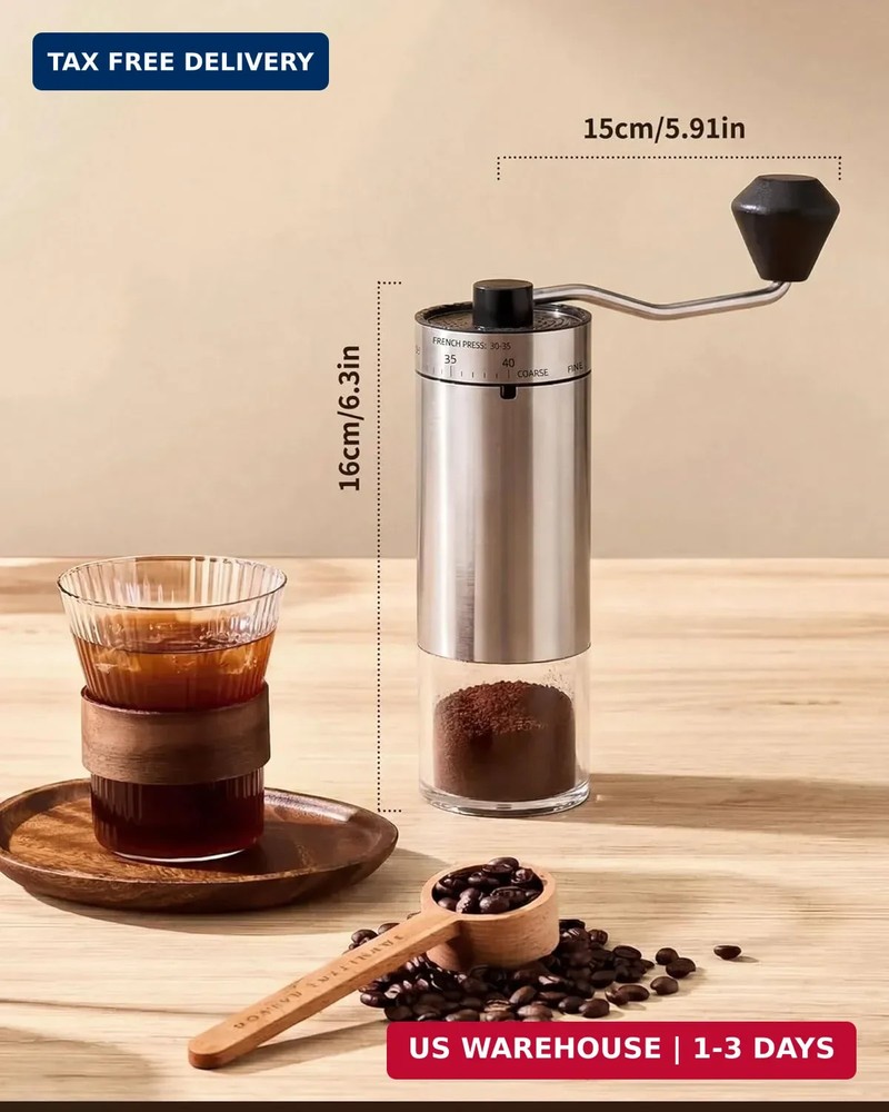 Manual Coffee Grinder with 40 Adjustable Grind Settings With Ceramic Conical Bur