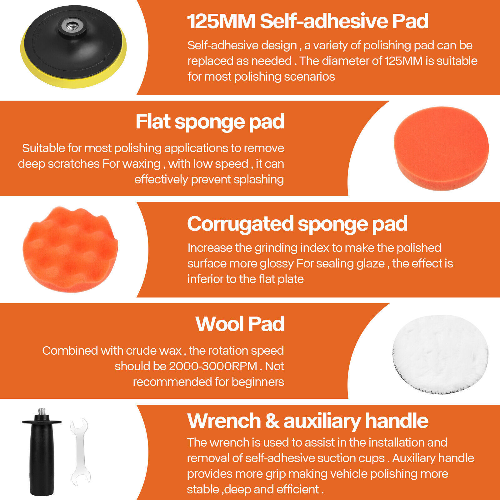 Electric Car Buffer Polisher Machine 800W, Multi-Speed Knob, with 5" Pad Bonnet