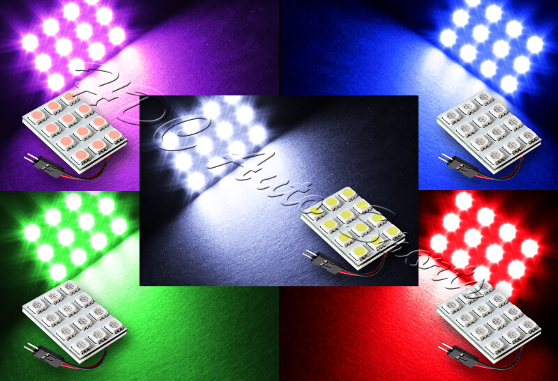 Universal T10 / Festoon 12 SMD LED Interior Dome / Map Light Bulb Panel - Blue