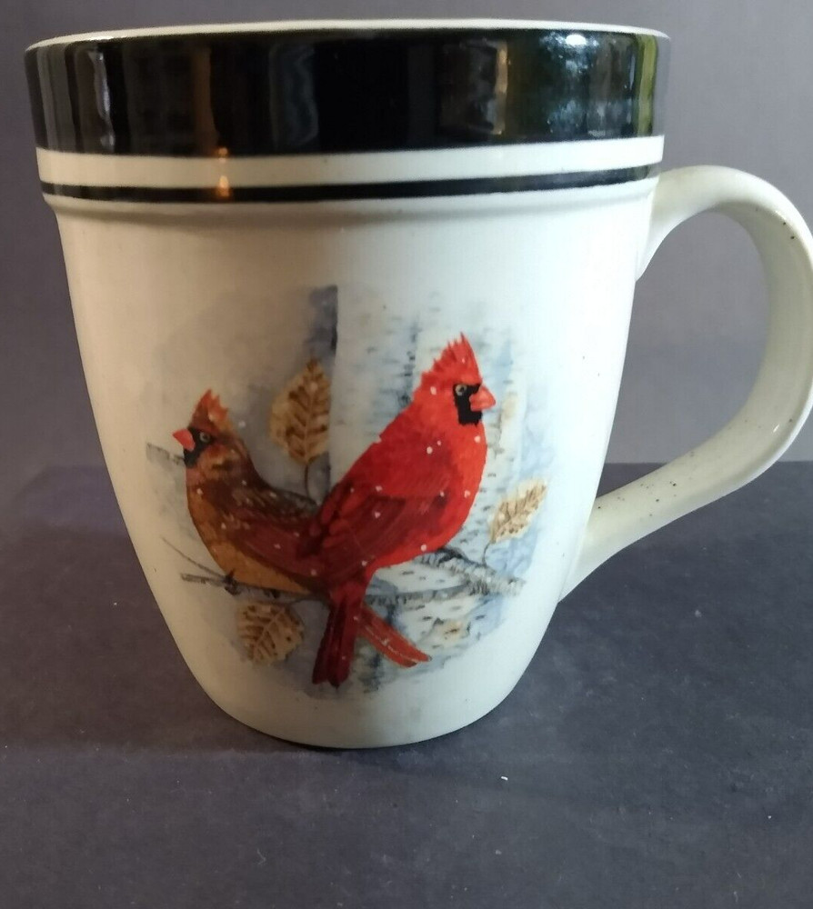 Folkcraft Cardinal stoneware mug