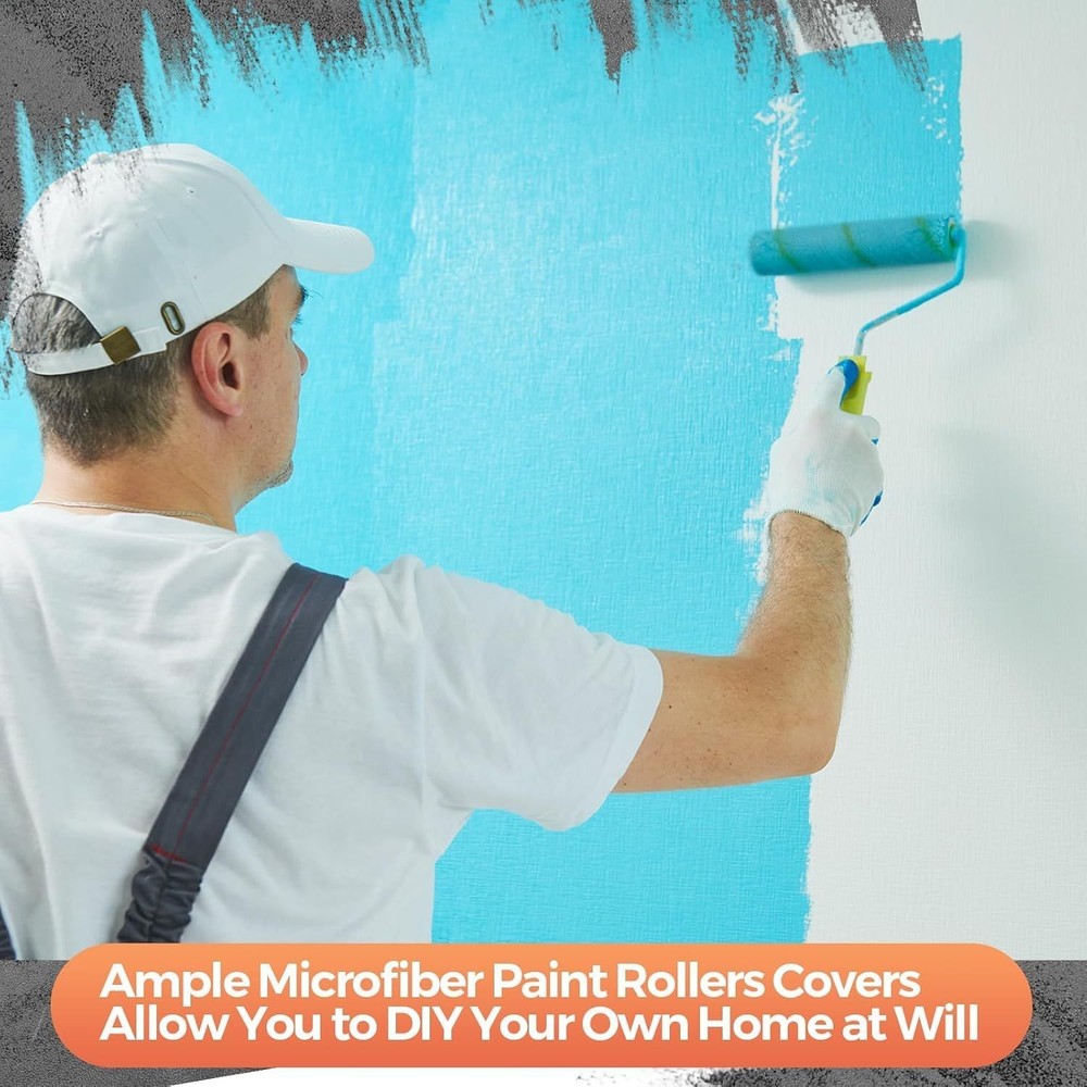 150 Pcs 6" x 1/2" Paint Roller High Density Microfiber Roller Refills Mini ...