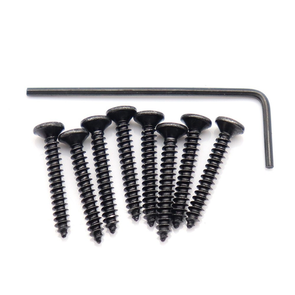 6 String Metal Fixed Bass Bridge L-Shaped Saddle Bridge Top Load Tailpiece Black