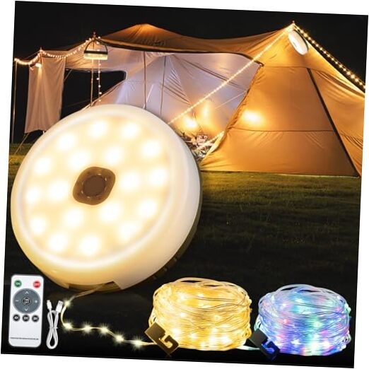 Camping String Lights with Remote Control, 4 in Outdoor 1 Remote control