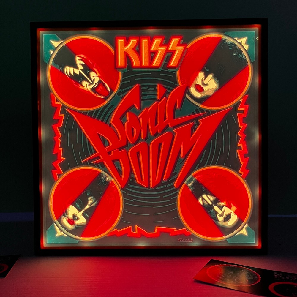 KISS SONIC BOOM colored Litho light box with LED colored lights and remote