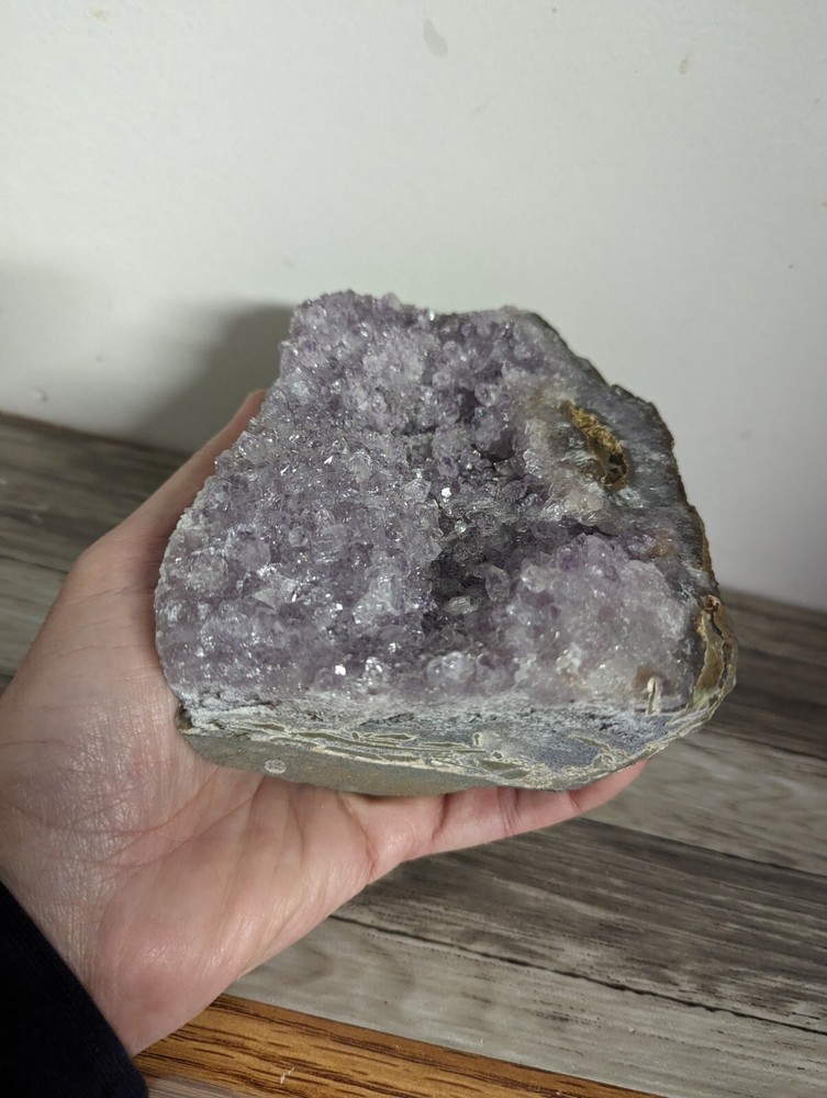 2 Amethyst standing cut base crystals geodes. 5 pounds lbs