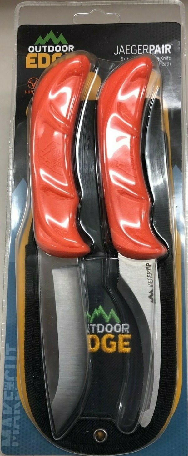 NEW Outdoor Edge JaegerPair Skinning Knife & Gutting Blade w/ Nylon Sheath JR-1C