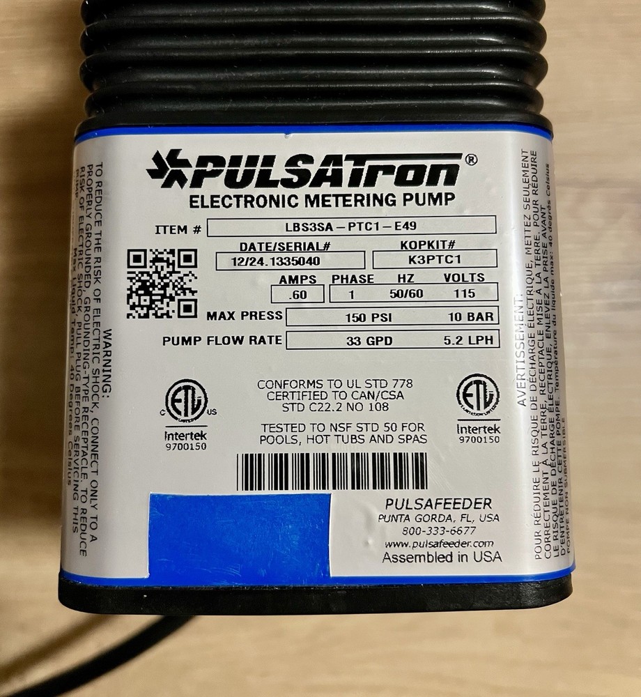 Pulsatron Electronic Metering Pump LBS3SA-PTC1-E49