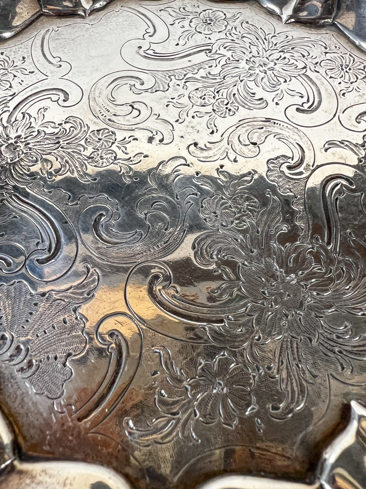 George II Sterling Silver footed Salver William Justis 1750