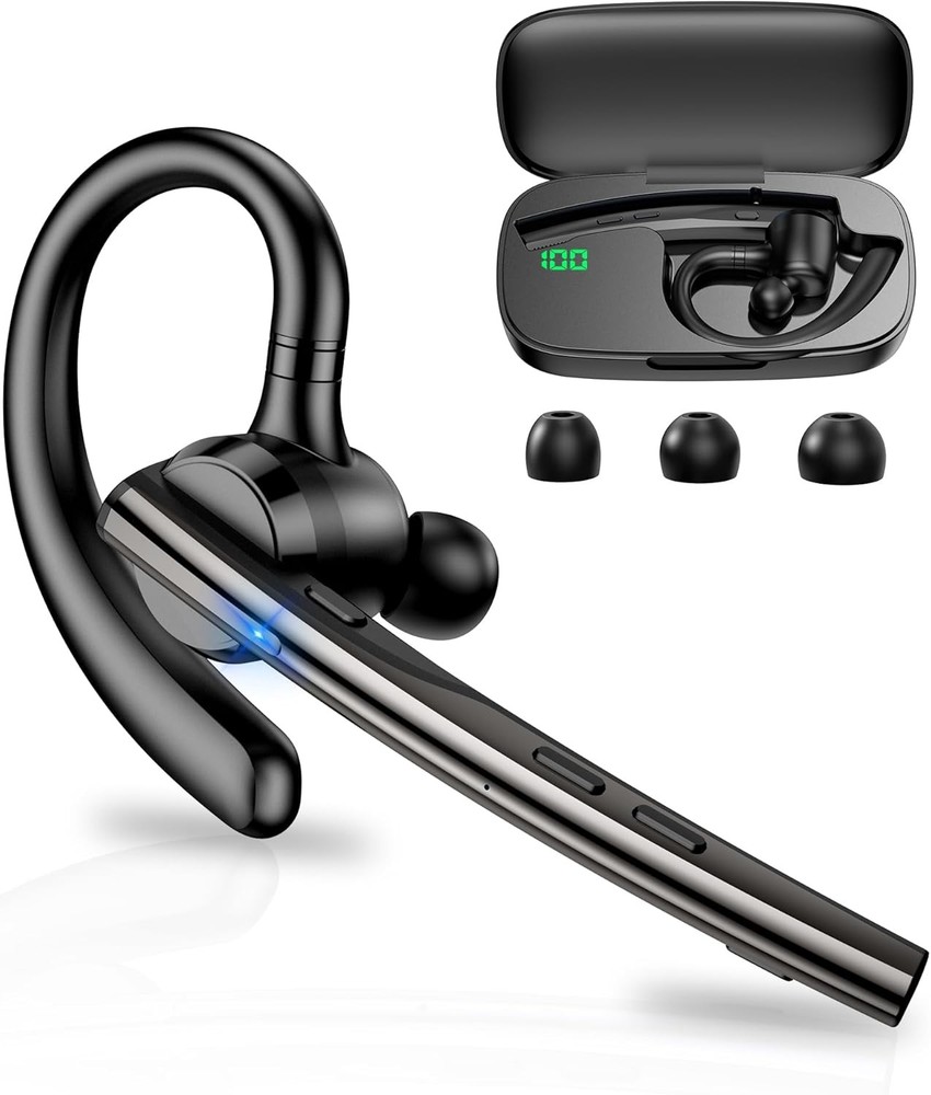 New Bee Bluetooth Headset V5.1 72H Talk Time Dual Mic with Mute Button for Busin
