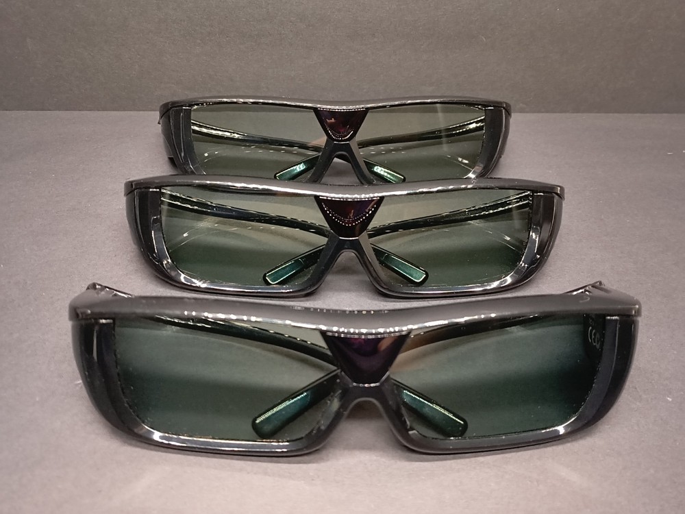 Lot of 3 Sharp 3D Glasses AN-3DG20-B Sharp