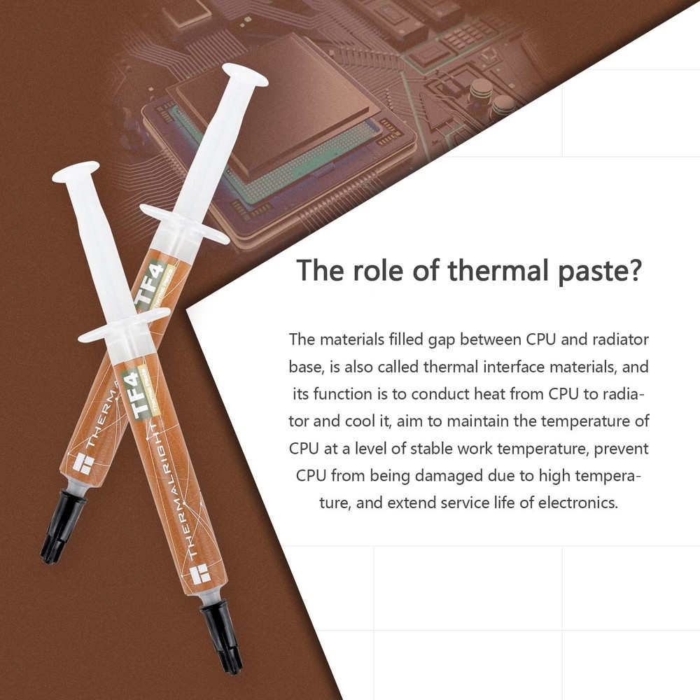 Effortless Application TF4 4g Thermal Paste - Reliable Cooling for CPUs/GPUs